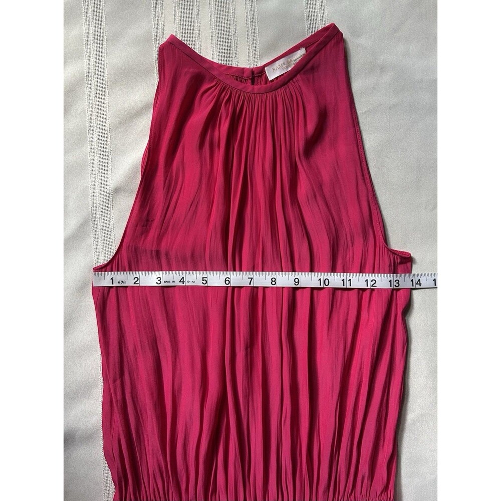 Ramy Brook New York Audrey Smocked MidiDress Women’s XS Satin Pink Orig $425 EUC - Picture 10 of 16